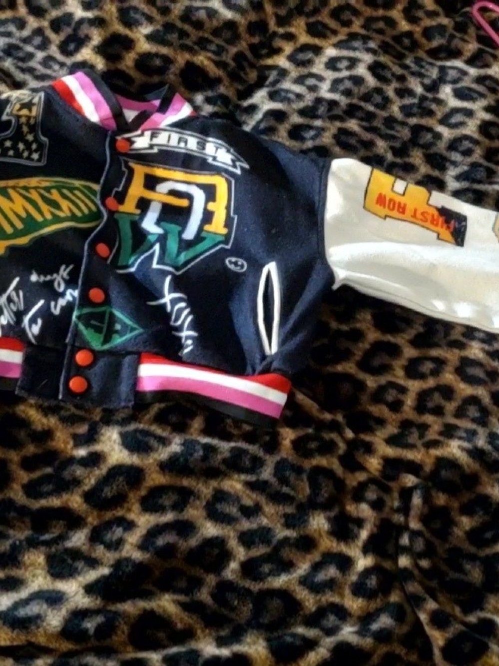 Varsity Patch Bomber Jacket - Black & White - Picture 2 of 7